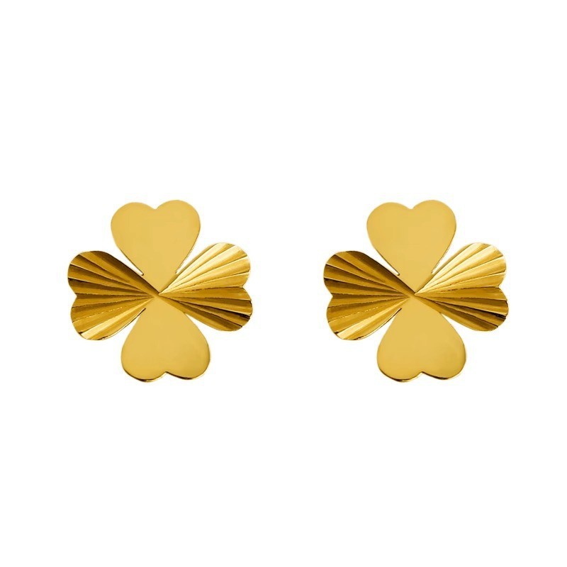 -model Four-leaf Clover Earrings For Women, High Quality Aluminum, Autumn-winter Earrings, Non-color Allergy