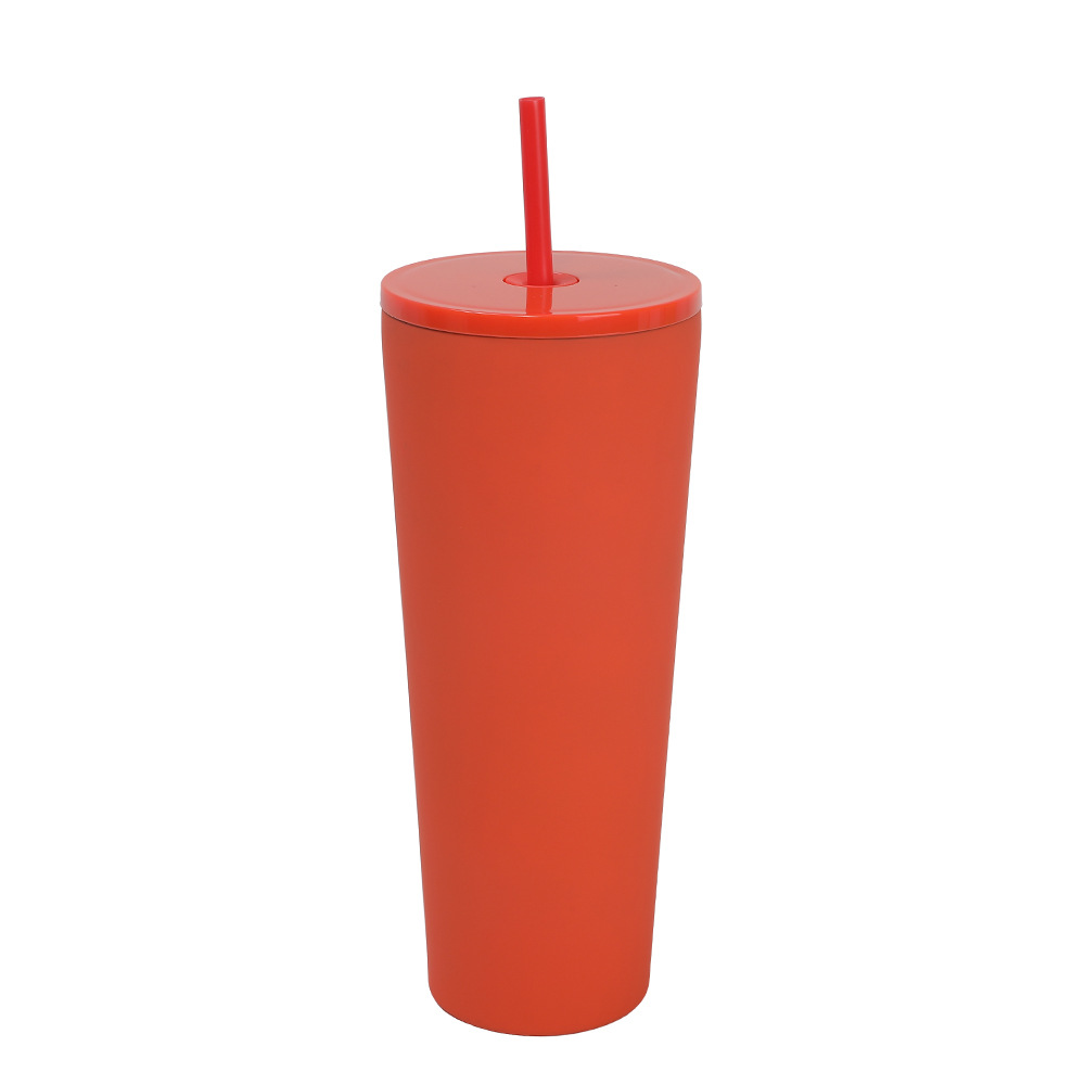 Nuevo producto transfronterizo Taza de paja de aislamiento de acero inoxidable 304 Taza de café para niñas de gran capacidad simple portátil Taza de agua doble