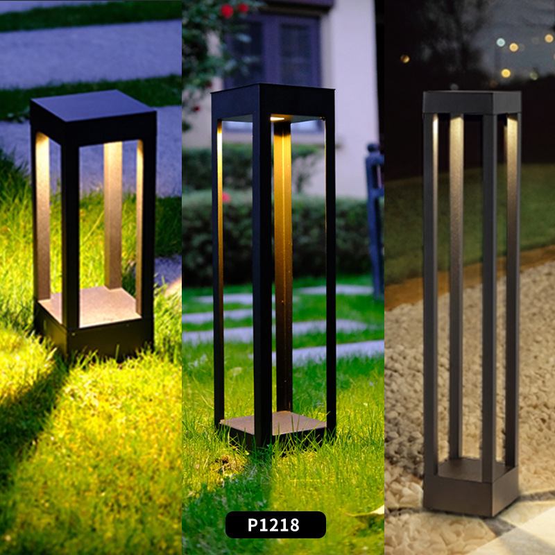 Led Square Lawn Lamp Courtyard Lamp Villa Garden Park Road Lighting Street Lamp Mains-Powered Lawn Lamp Strong Light