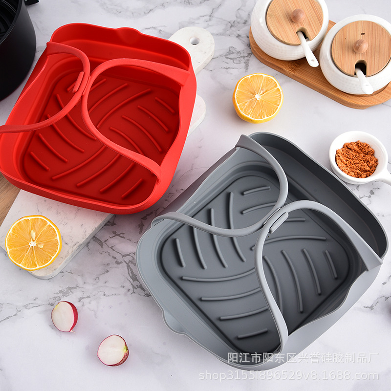 Nueva Plaza plegable freidora de aire para hornear molde para hornear estera de silicona de grado alimenticio reutilizable resistencia a altas temperaturas