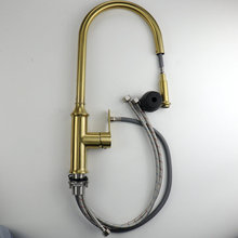 廚房抽拉冷熱不銹鋼水龍頭洗菜盆伸縮旋轉洗碗池水槽家用黑色萬向