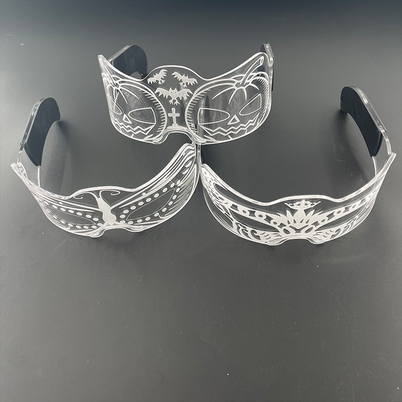 Tecnología del futuro gafas luminosas cool bar equipo bungee atmósfera props LED color media cara gafas de fiesta