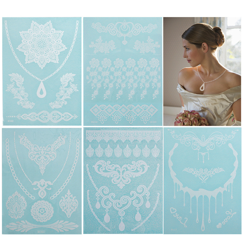 White lace temporary bridal wedding bracelet jewelry beautiful waterproof tattoo stickers sexy white lace White lace temporary bridal wedding bracelet jewelry beautiful waterproof tattoo stickers sexy white lace