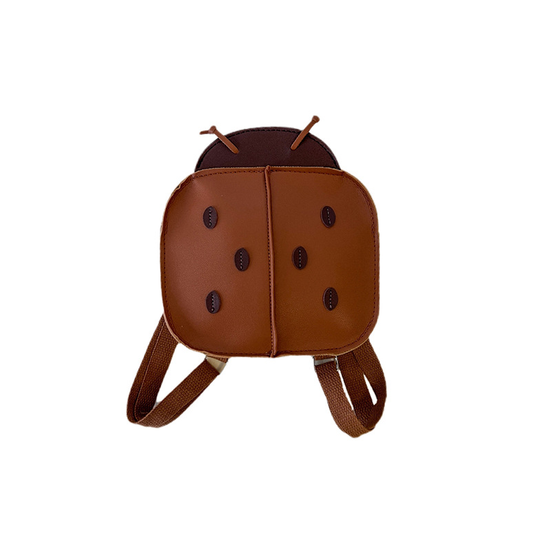 Mochila Escolar para Niños de Jardín de Infancia, Estilo 2025, Linda Mochila de Dibujos Animados con Diseño de Mariquita para Niños, Mochila Pequeña de PU para Salidas