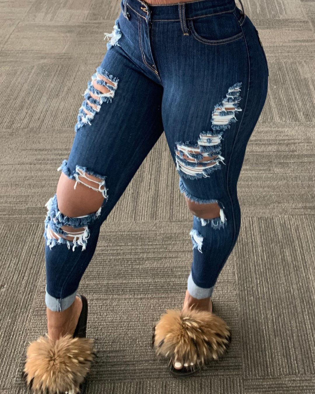 Plus Size Ripped Jeans NSWL92292