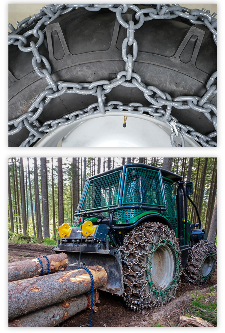 Bohu Manufacturer's Large-Scale Customized Forest Tire Protection Chain Excavator Loader Anti-Skid Chain with Nails Fully Surrounded