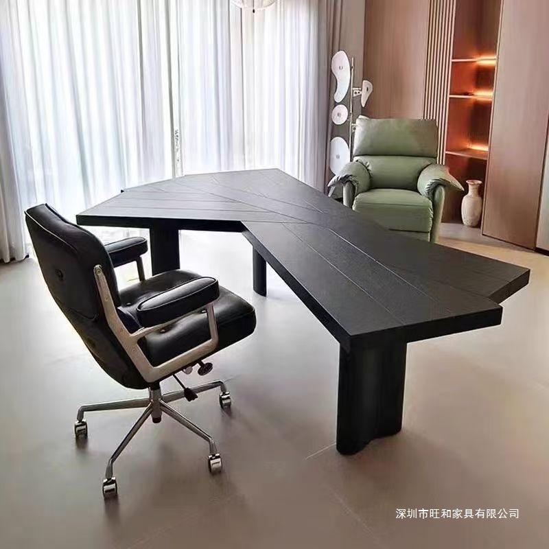 实木电脑桌老板桌创意书桌原木设计师工作台异形办公桌不规则桌子|undefined