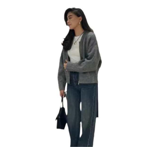2024 otoño nuevo estilo europeo y americano Amazon ropa de mujer transfronteriza estilo relajado coreano delgado cardigán chaqueta de punto image 5