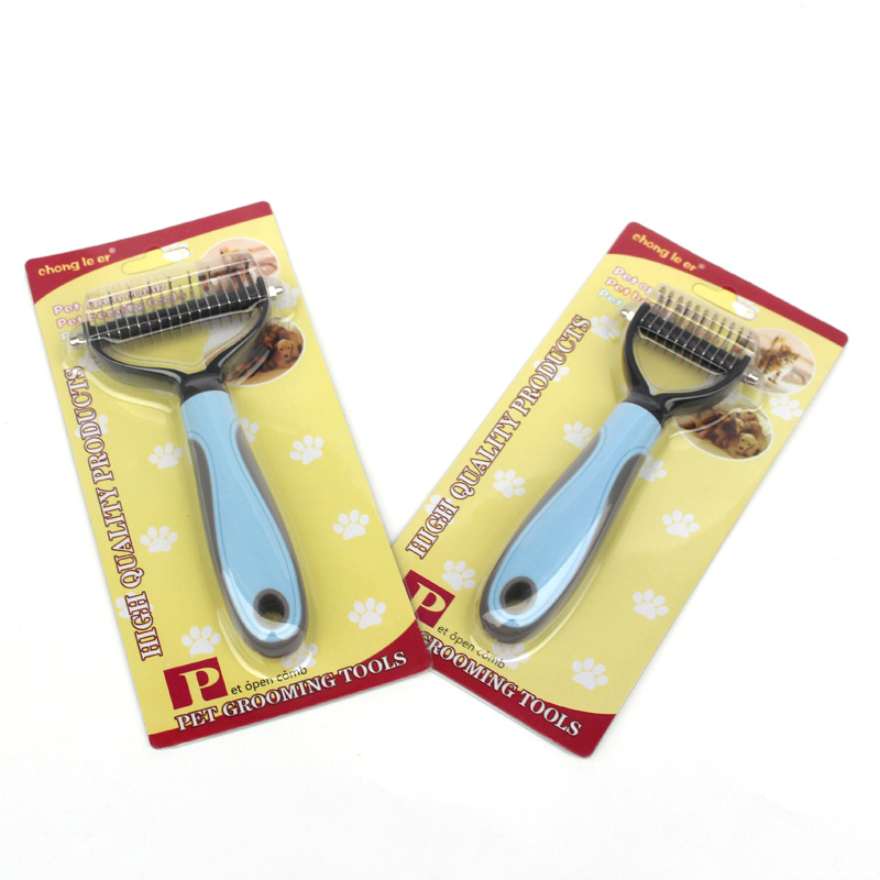 Pet peine perro de doble cara nudo peine flotante decoloración peine gato Golden Retriever Teddy belleza peine mascota