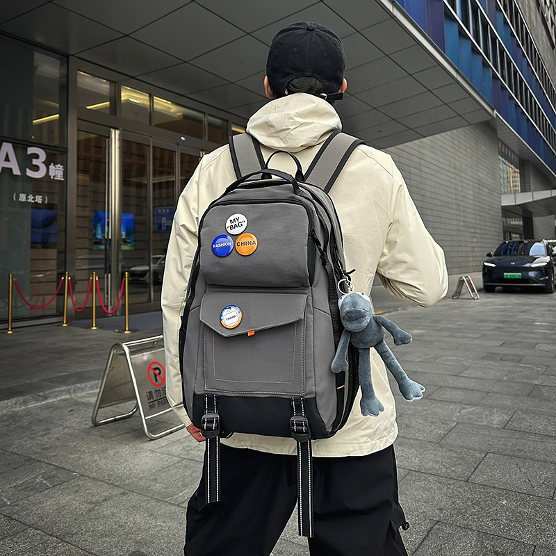 Mochila de marca de moda Mochila de viaje simple de gran capacidad para hombres Casual japonés estudiante de secundaria estudiante de secundaria estudiante universitario mochila escolar