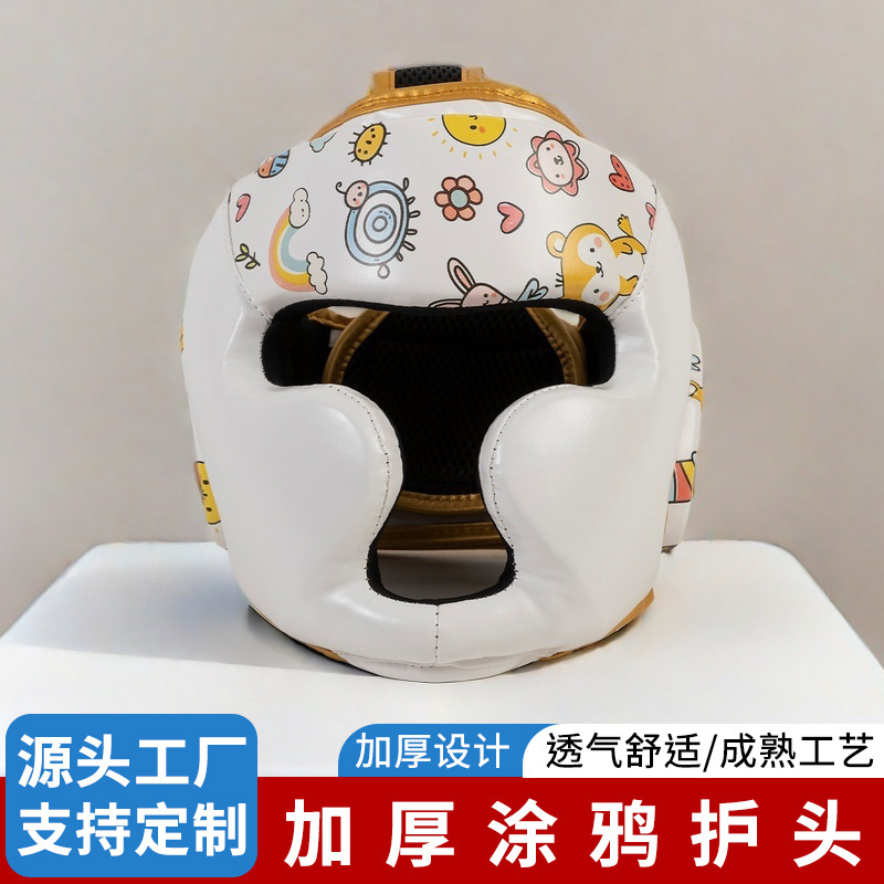 Boxing Head Protection Adult Training Protective Helmet Sanda Fighting Practical Face Protection Thickened Head Protection Manufacturer Graffiti Helmet