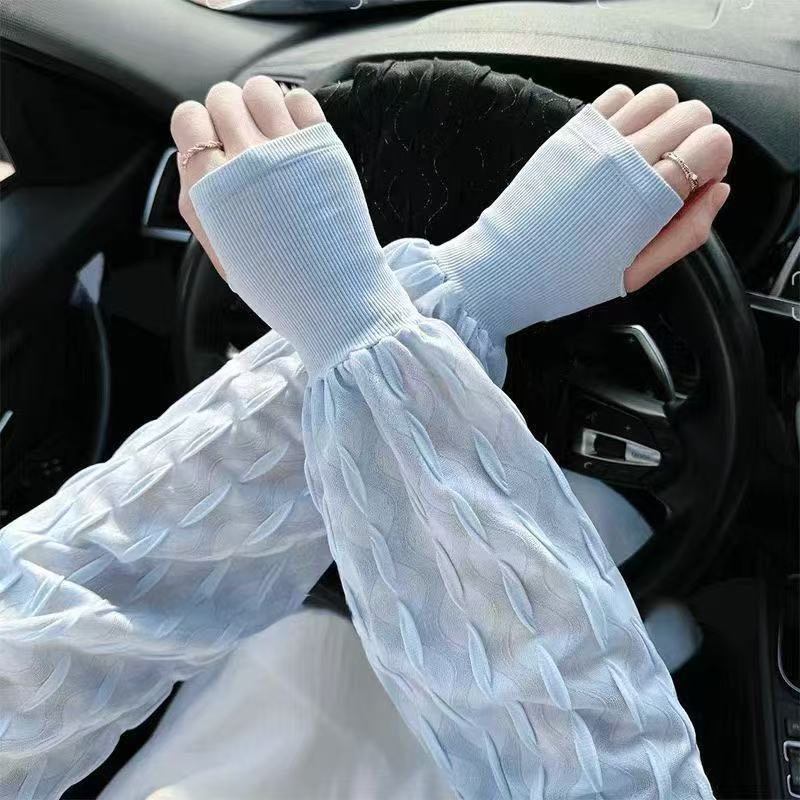 優しい妖精スタイルのレース日焼け止めアイススリーブ薄い運転日焼け止めルーズスリーブ女性のアイスシルクスリーブ夏通気性|undefined