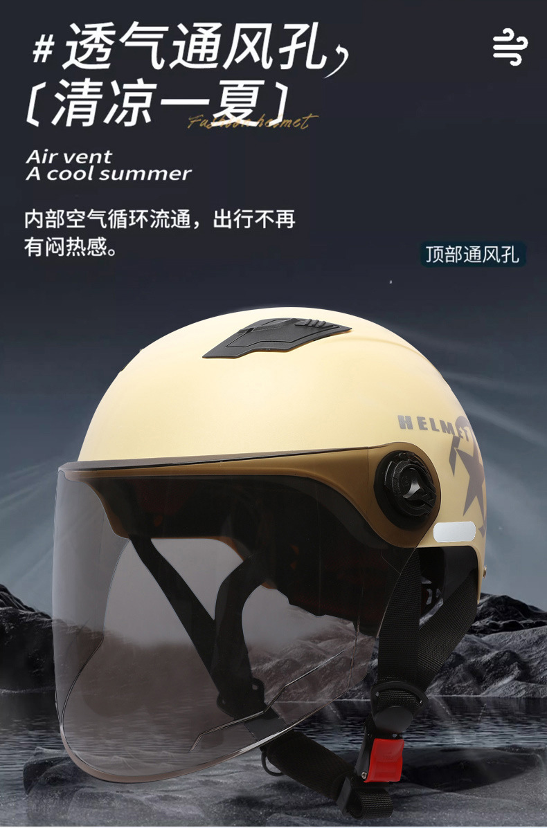 3C Certified Electric Vehicle Helmet, Motorcycle Safety Helmet, Cycling Half Helmet, Protective Commuter Helmet, Anti-Uv