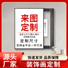 定制客厅壁画一件代发玄关装饰画挂画简约来图定制批发铝合金框