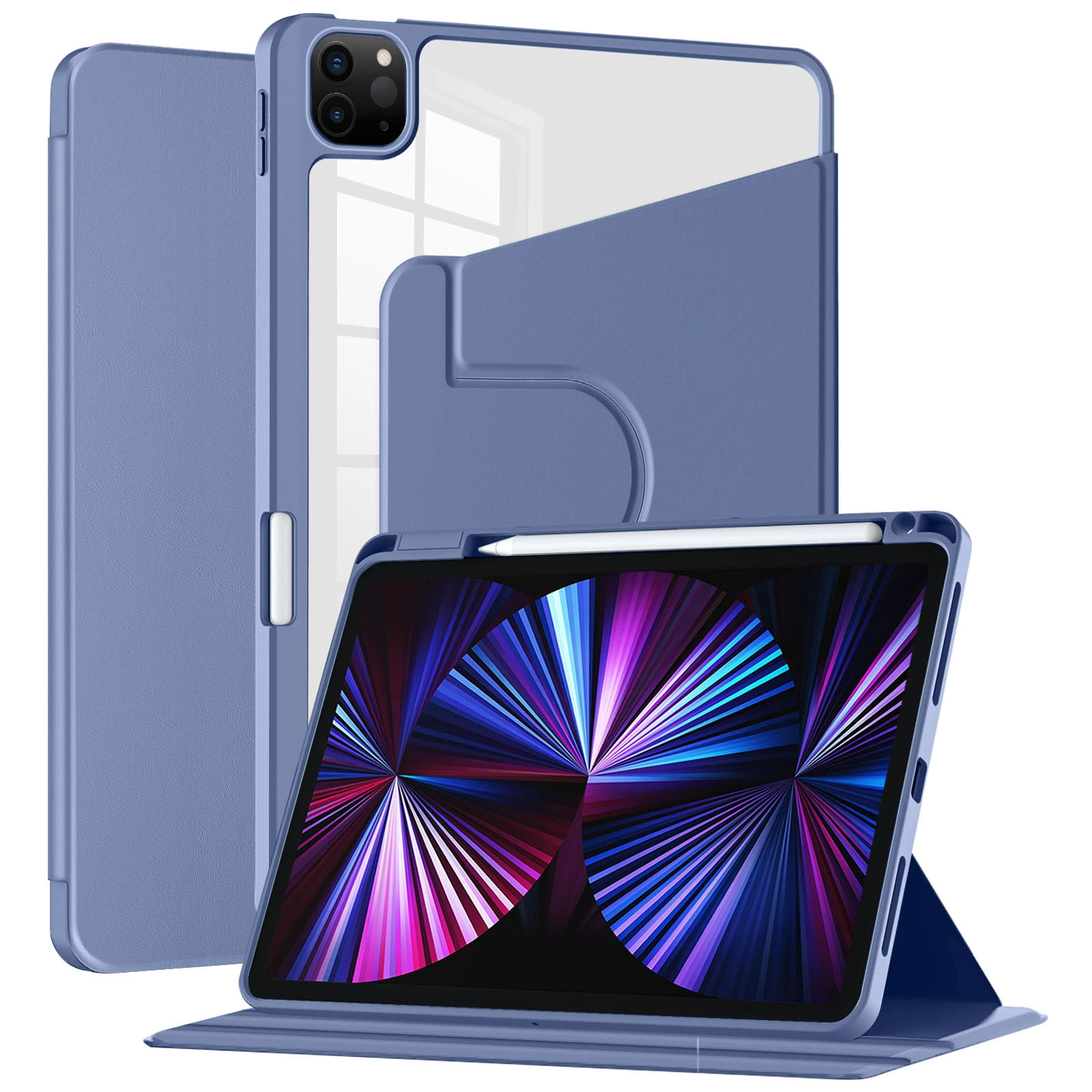 Защитный чехол для iPad 9 10.2, поворот на 360°, акриловый PRO 11 с отделением для стилуса, плоский кожаный чехол 12.9, партия