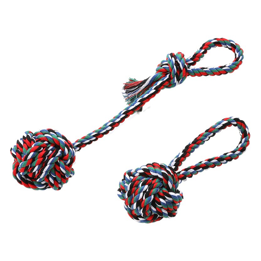 Cuerda de algodón sola bola colgante grande al por mayor juguete para perros al aire libre perro resistente a mordeduras perro mascota molar cuerda de algodón nudo juguete
