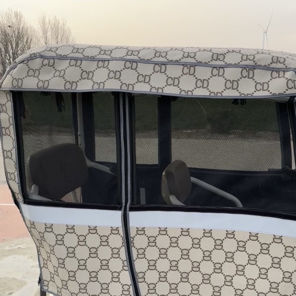 Cortina de lluvia transparente para cubierta de lluvia a prueba de viento para triciclo de tolda de lluvia adecuada para caravana de cuchillo de nuevo día y otros vehículos