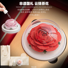 非遗手工礼品伴手礼跨境生日礼物女香薰文创扩香器茶花手捏陶瓷花