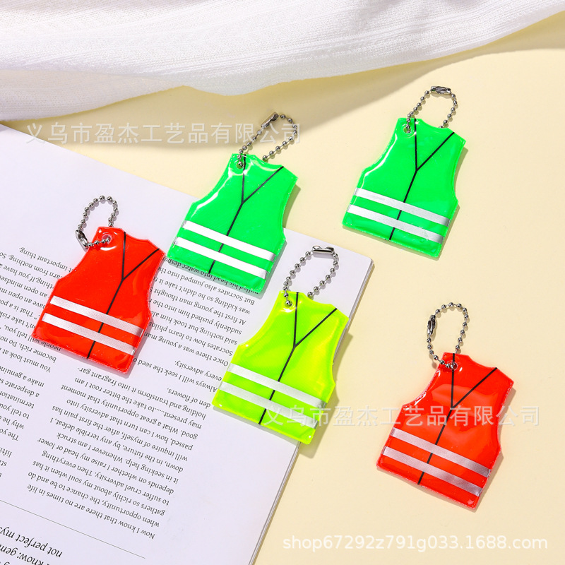 Amazon cross-border reflector colgante PVC bolsas escolares llaveros de viaje de noche seguro portátil versátil