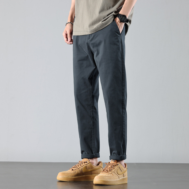 Basic All-Match Business Casual Pants Men's Thin Slim-Fit Small Foot Harlan Men's Pants Spring and Summer New Tapered Pants for Men