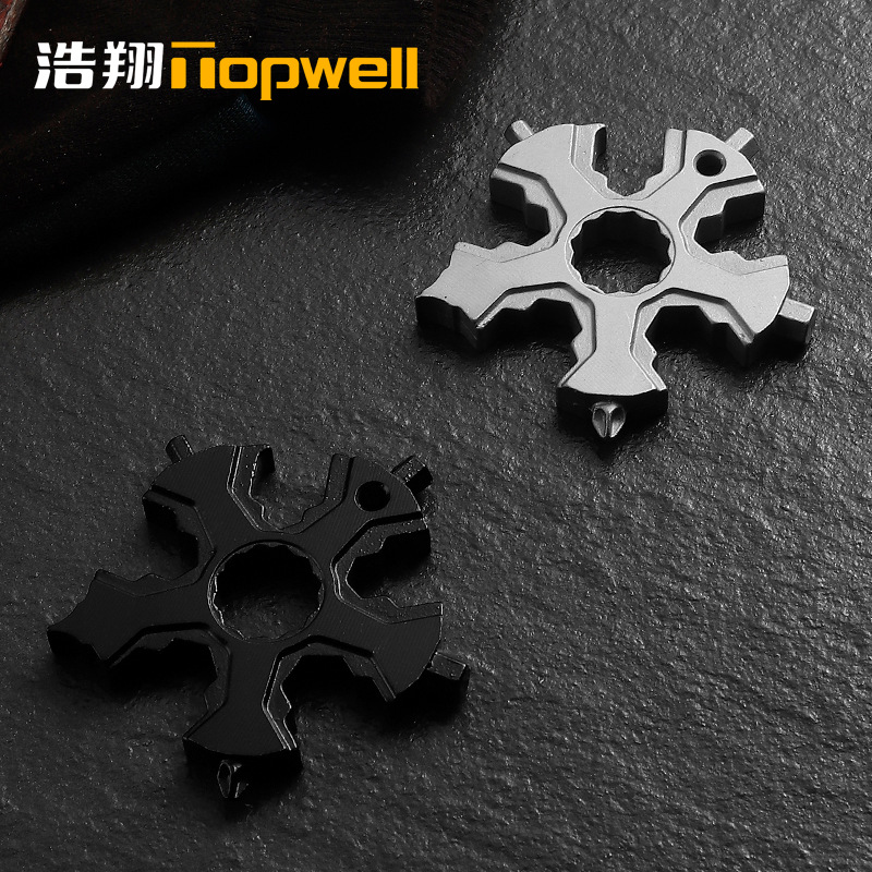新款骑行工具户外便携工具卡16合一多功能板手EDC五角雪花工具
