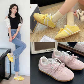 百搭软底慢跑鞋新款真皮春季轻便2025平底阿甘鞋女舒适休闲运动