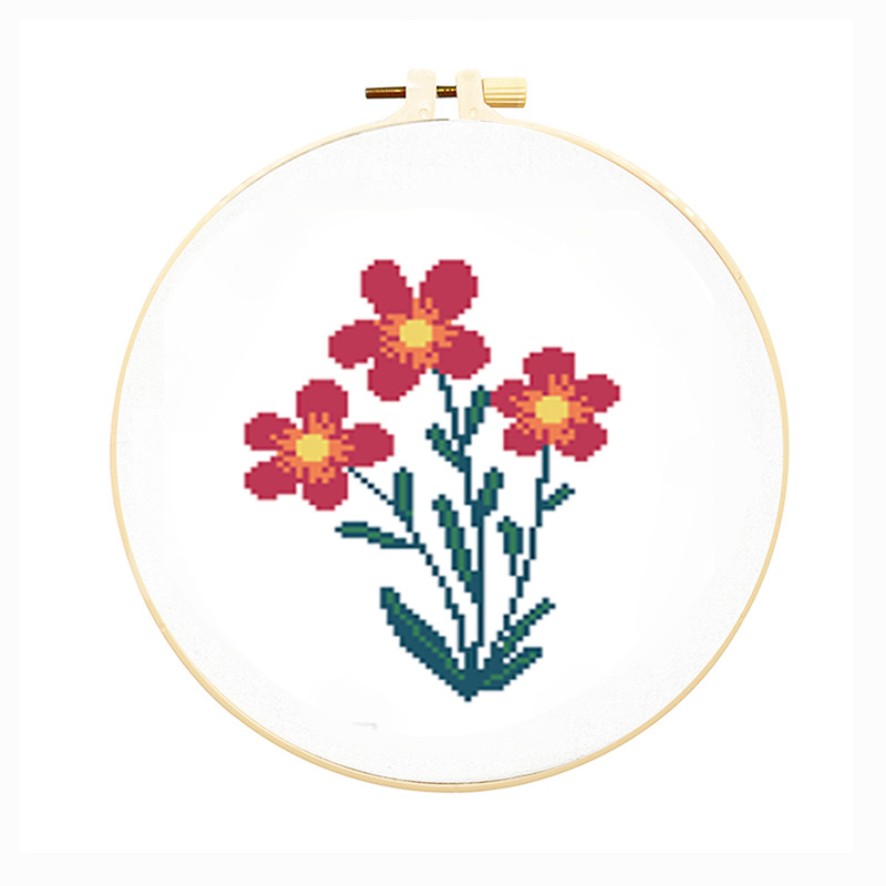 Bordado hecho a mano material de bricolaje paquete animal pequeño tamaño Cruz puntada colgante pintura flor principiante niños estudiante bolsa práctica