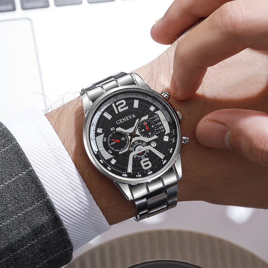 Oblíbené pánské šestipólové quartzové sportovní hodinky s nočním světlem a ocelovým řemínkem_voghion.com