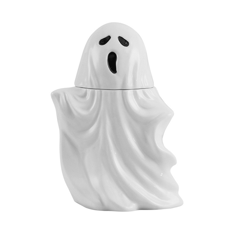 Monstruo de porcelana parodia tridimensional Taza de cerámica fantasma blanco taza de dibujos animados taza de regalo de Halloween taza de publicidad