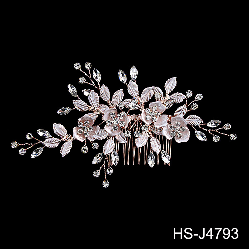 Ethnic Style Flower Alloy Knitting Insert comb 1 Piece