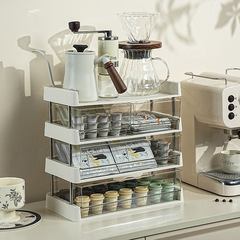 ティーバッグ収納ボックスお茶の間コーヒーカプセルスナックお茶整理オフィスバーデスクトップ多層棚