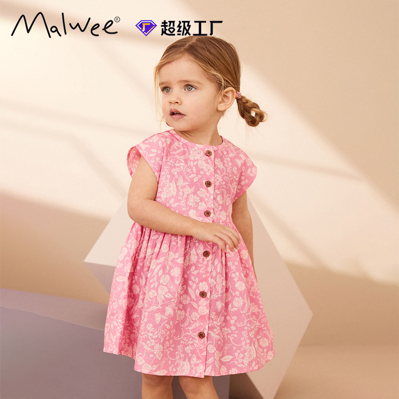 Cross-Border Malwee Kidsren's Princess Summer New Sleeveless Dress European and American Kidsren's Cute Little Girl Skirt