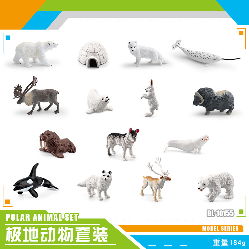 Exportación transfronteriza simulación modelo de animales polares mini animales de invierno ártico beluga morsa cognición educación temprana decoración