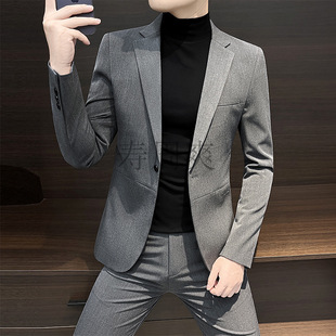 2024 autumn and winter ruffian handsome casual small suit high sense new men's suit slim coat men's suit Korean version