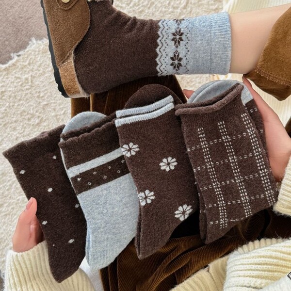 Demi-season woolen warm winter socks