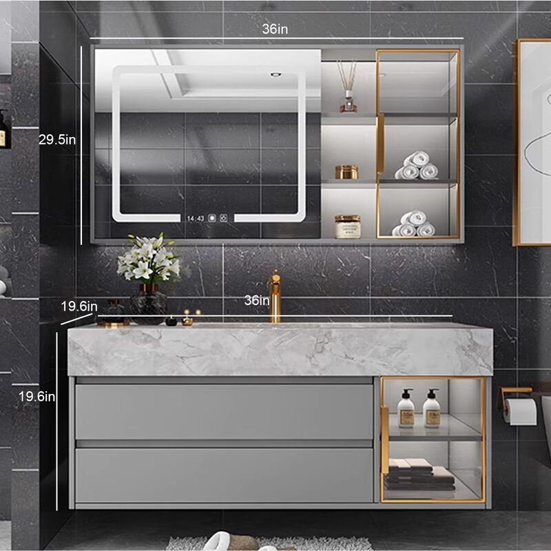 Bathroom Sink Cabinet Wall-Mounted Floating Bathroom Vanity, Modern Minimalist Gray Bathroom Cabinet Without Basin Bathroom Sink Cabinet Wall-Mounted Floating Bathroom Vanity, Modern Minimalist Gray Bathroom Cabinet Without Basin