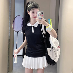 2025新款女yy羽毛球服套装POLO衫吸汗速干透气运动短袖大赛服速干