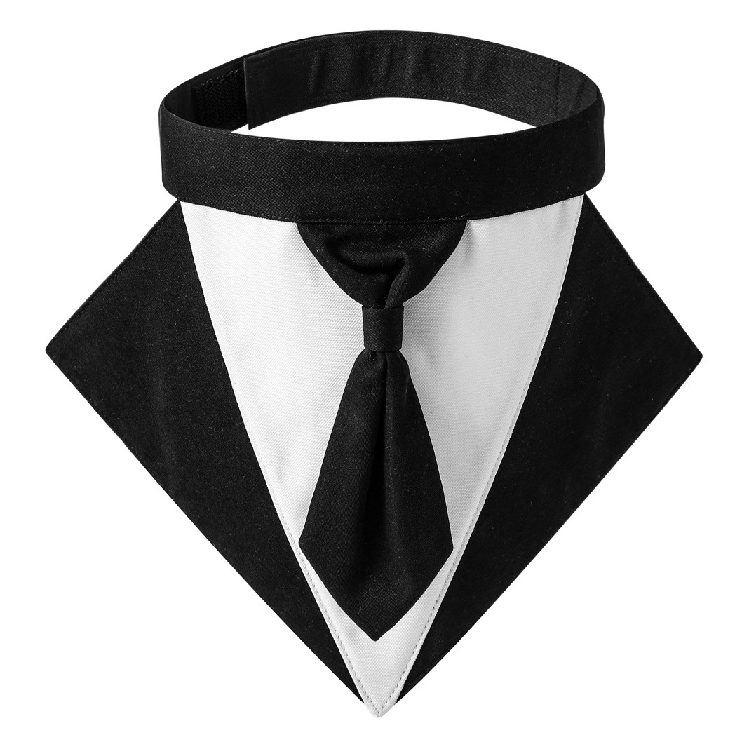 Fábrica en stock transfronterizo nuevo traje de perro de algodón sarga guapo mascota satén saliva Toalla de la boda Toalla de triángulo