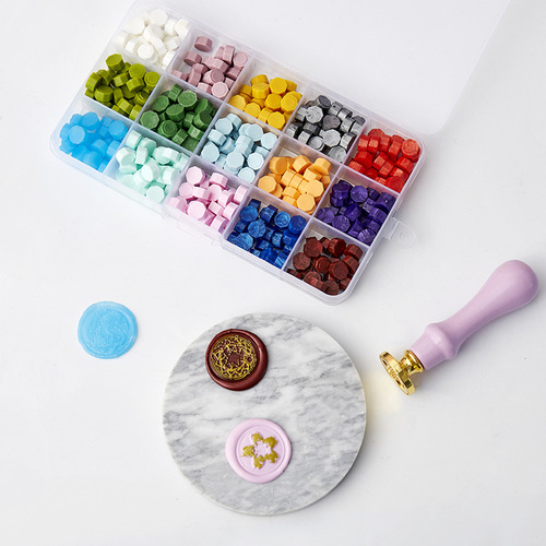 Fire paint wax granules wholesale source manufacturer boxed multi-color sealing wax mixed color octagonal seal wax
