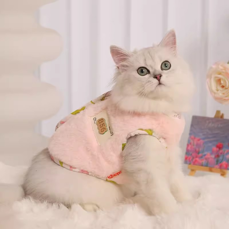 Ropa de gato invierno mascota paño muñeca gato gatito chaleco Otoño e Invierno gatito otoño cálido chaleco anti-pelusa