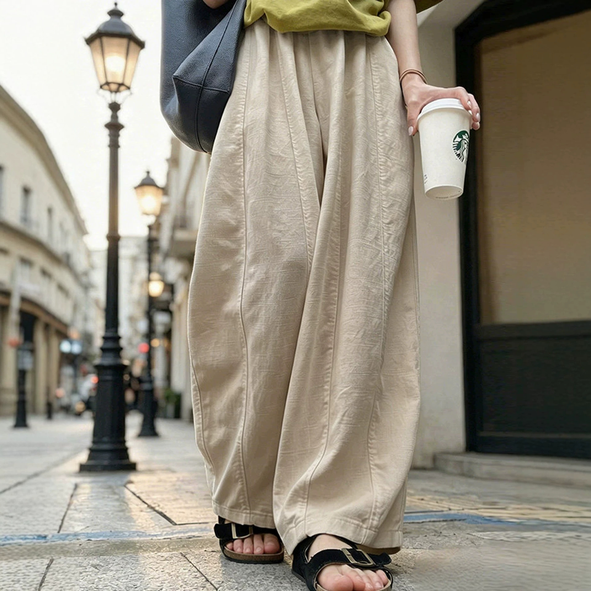Pantalón tiro alto casual