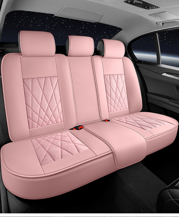 Five-Seater Universal Suede Leather Car Seat Cushion, Fully Enclosed, Wear-Resistant and Comfortable, Universal Car Seat Cover for All Seasons