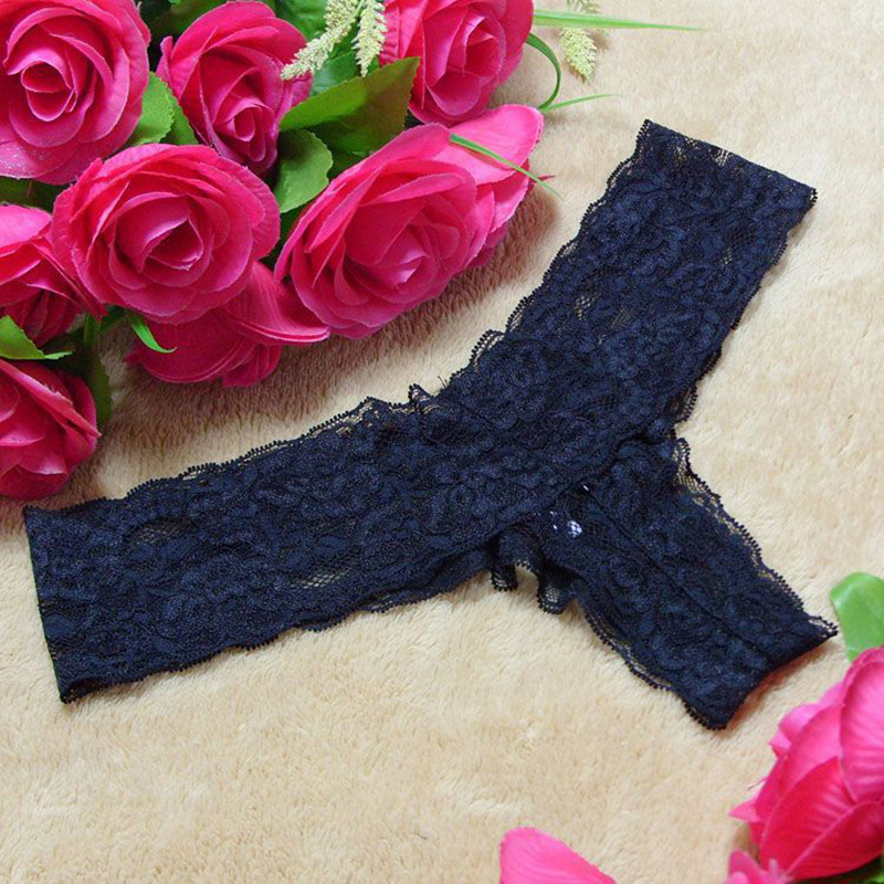 Lost Waistline* French Lace Low-Waist Briefs, Breathable Cotton Crotch, Blue One Size — detail image 6