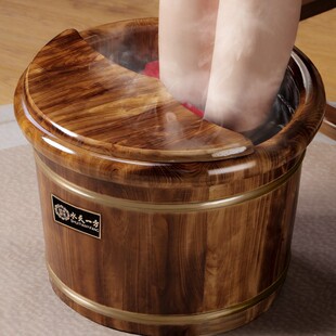 Carbonized Foot Bath Bucket Wooden Bucket Solid Wood Insulated Foot Bath Foot Bath Wooden Bucket Home Health Care Cedar Wooden Foot Bath Bucket
