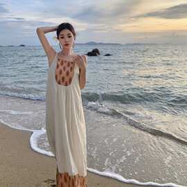 白色褶皱度假风裙子连衣裙字裙小个子浪漫复古穿搭云南旅游度假裙