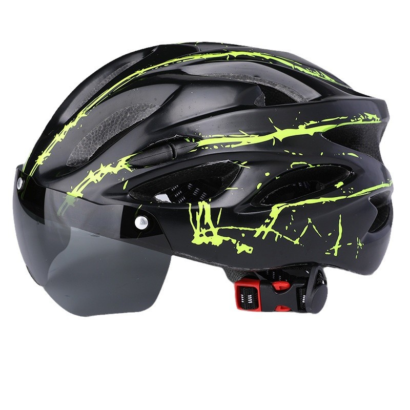 Casco de ciclismo integrado formado para hombre y mujer casco de bicicleta de carretera de montaña equipo de ciclismo tipo magnetismo espejo de viento casco