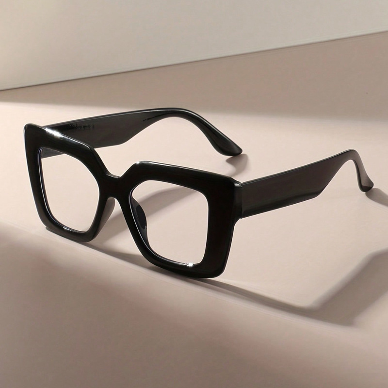 欧美新款大框猫眼时尚平光镜跨境百搭防蓝光女简约眼镜Glasses|undefined