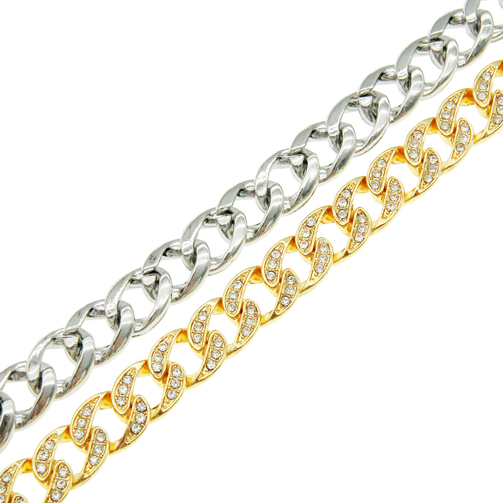European and American hiphop full diamond Cuban chain bracelet wholesalepicture8