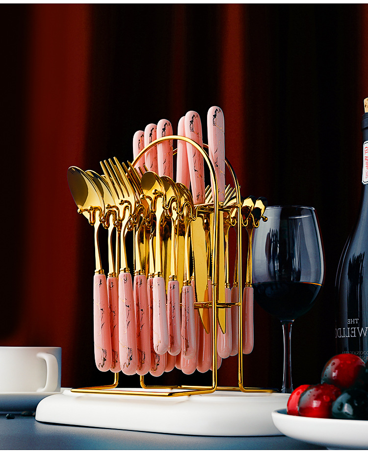 陶瓷刀叉餐具架24件_14