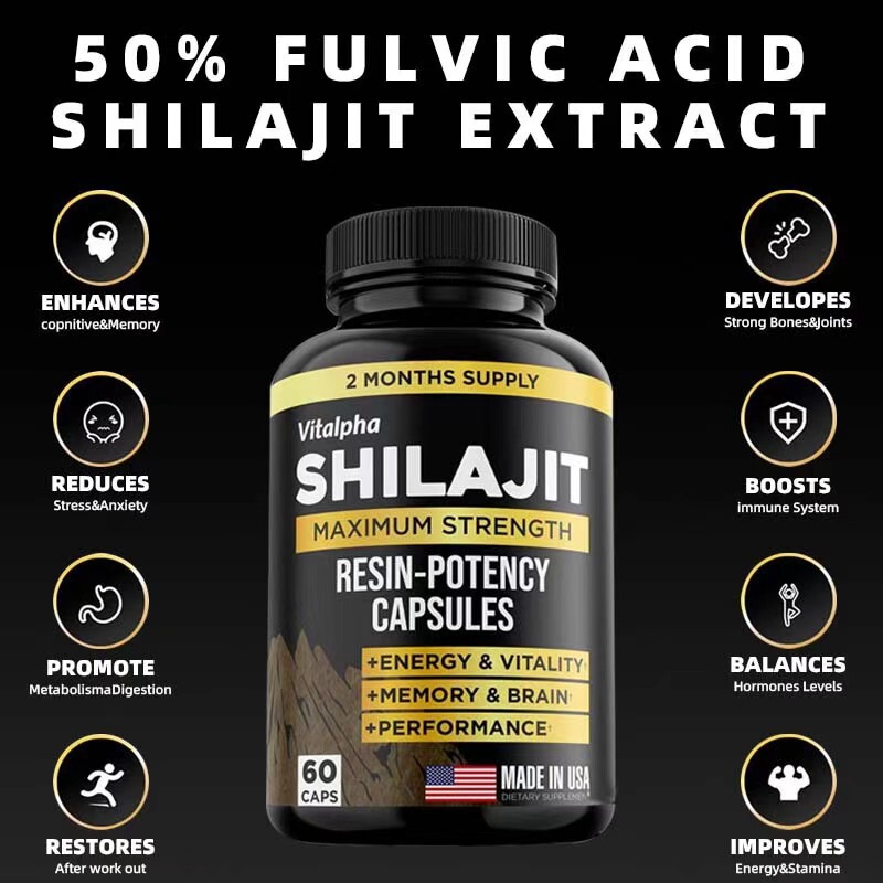 国境を越えた対外貿易ビタミン喜来芝カプセルShilajit capsules虫草花カプセル60粒/瓶|undefined